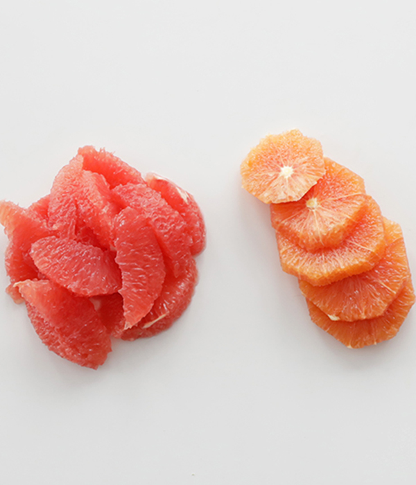 Segmented Grapefruit and Orange