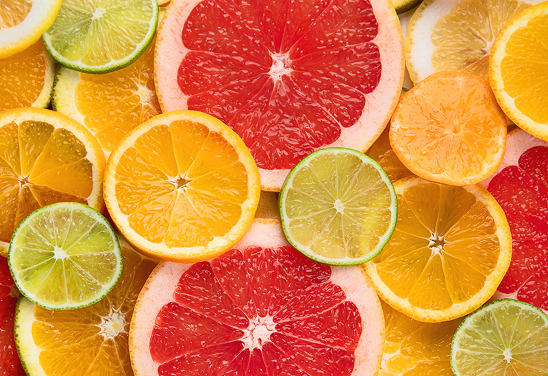 Sliced Oranges, Grapefruits and Limes