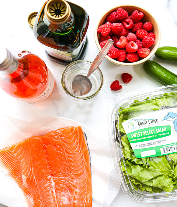 Roasted Salmon with Rose Wine Vinaigrette Ingredients