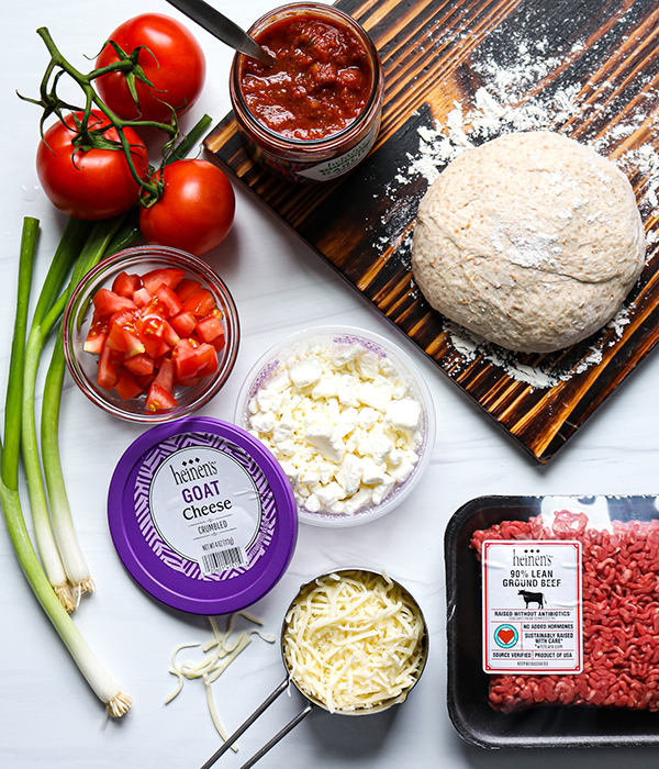 Goat Cheese Taco Pizza Ingredients
