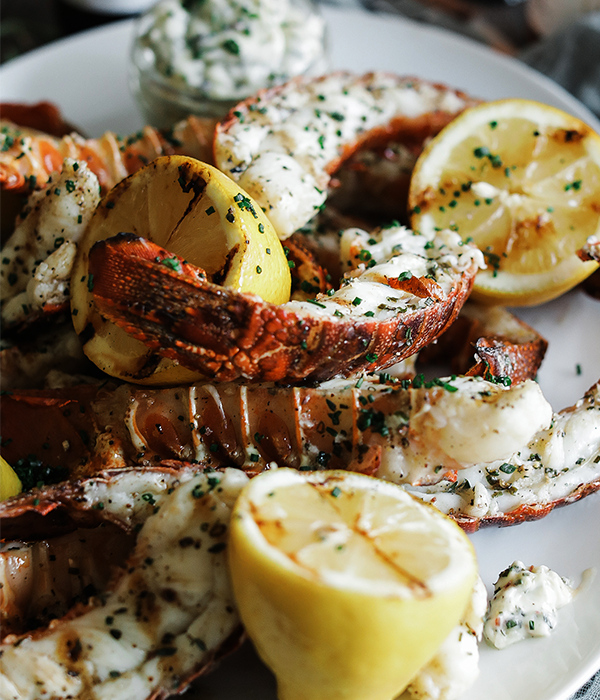 Grilled Lobster Tails with Herb Butter