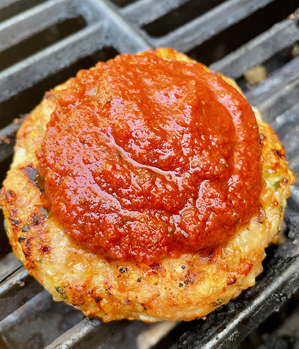 Chicken Parm Burger on the Grill