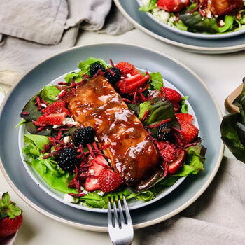 Salmon Strawberry and Feta Salad
