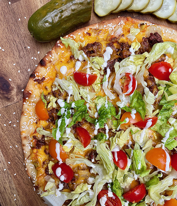 Dill Pickle Cheeseburger Pizza