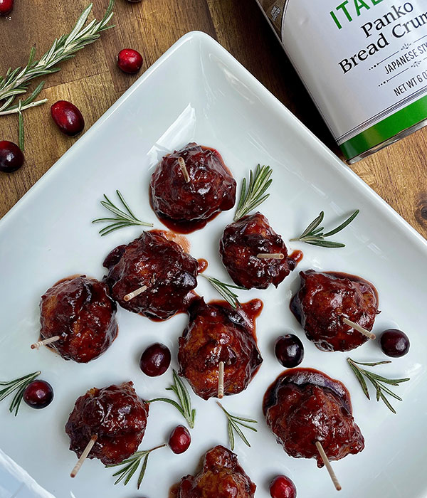Cranberry Balsamic Turkey Meatballs