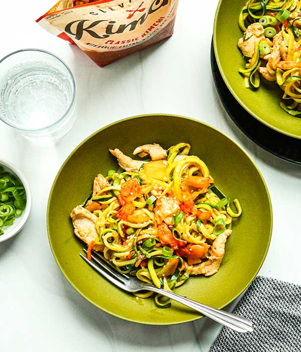 Kimchi Chicken Zoodle Bowl