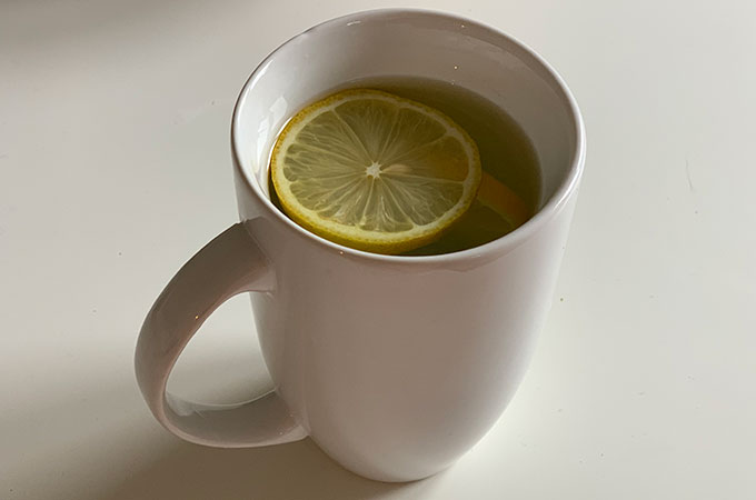 Mug of Warm Lemon Water