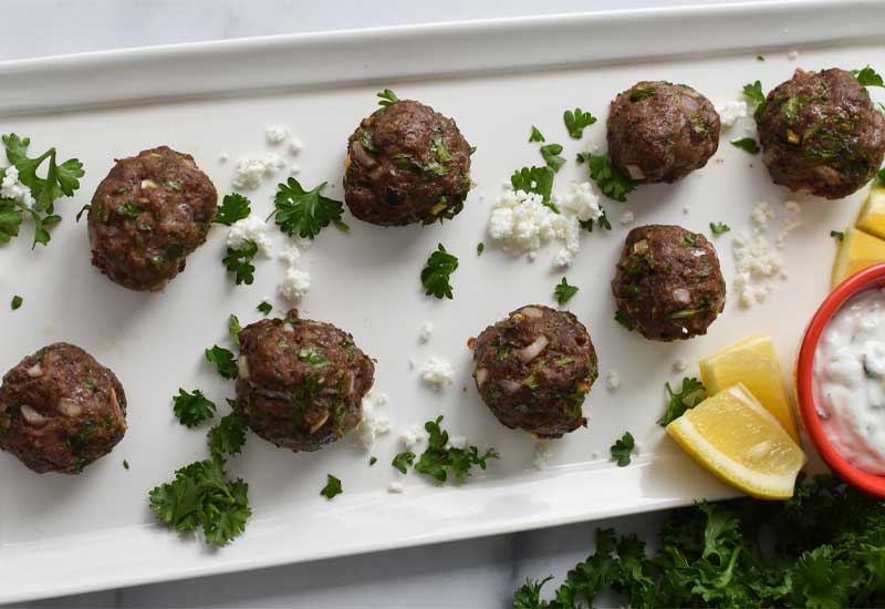 Mediterranean Baked Beef Meatballs
