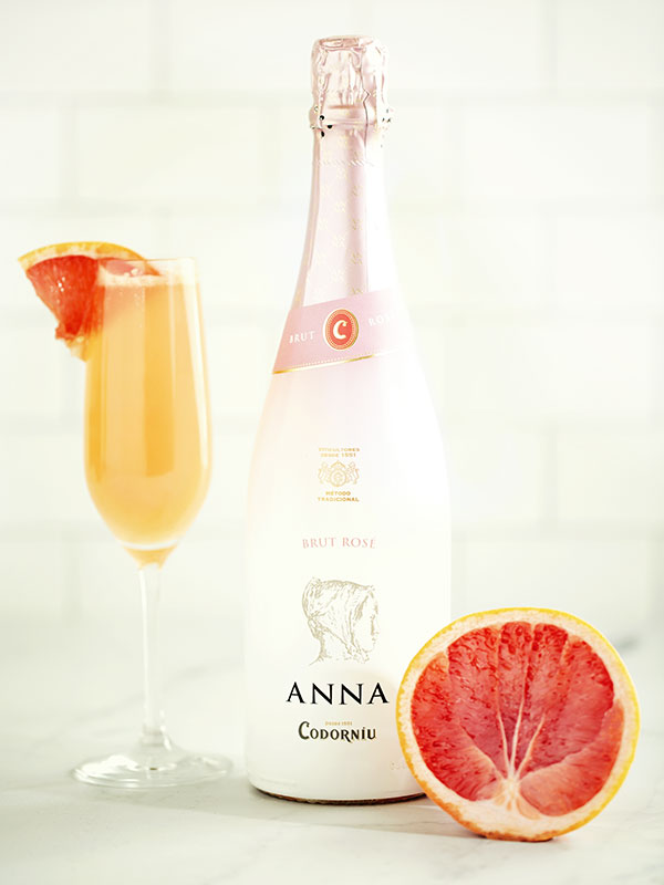 Grapefruit Mimosa with Anna Brut Rose