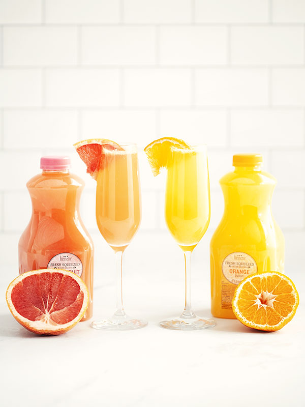 Orange and Grapefruit Mimosa with Heinen's Fresh Squeezed Orange and Grapefruit Juice