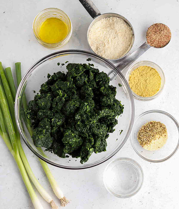 Meatless Spinach Meatball Ingredients