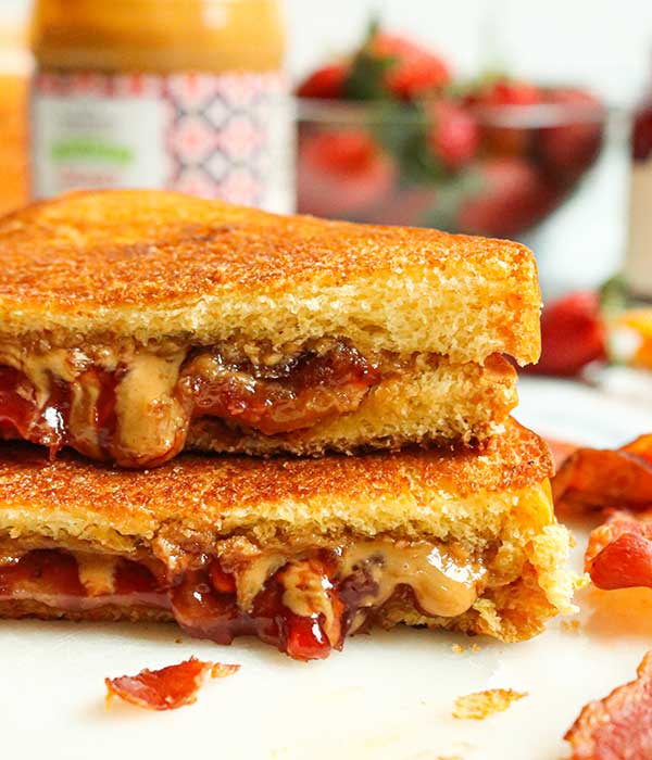 Peanut Butter & Jelly with Bacon Grilled Cheese