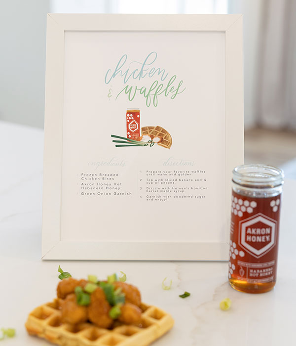 Chicken and Waffles Waffle with Recipe Sign