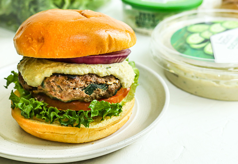 Spinach and feta burger