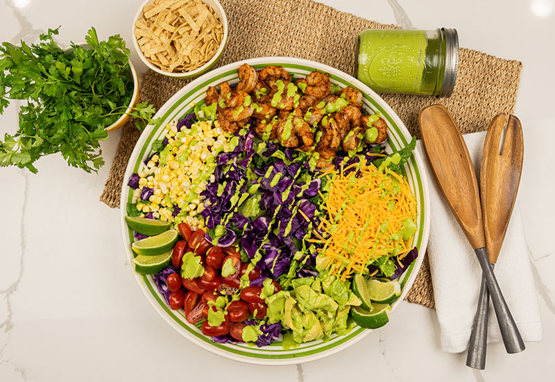 Shrimp Taco Salad with Herby Lime Dressing Heinen's Grocery Store