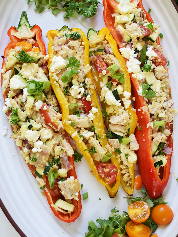 Couscous Stuffed Grilled Long Sweet Peppers