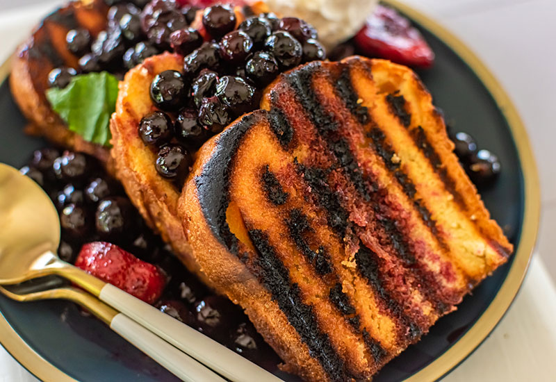 Grilled Pound Cake with Mixed Berry Compote