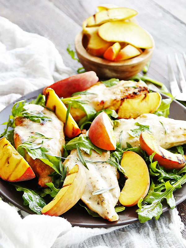 Grilled Peach and Brie Chicken