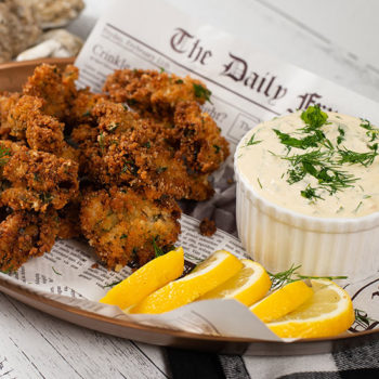 Fried Oysters with Tangy Remoulade Dipping Sauce