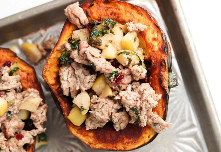 Turkey and Kale Stuffed Acorn Squash Heinen's Grocery Store