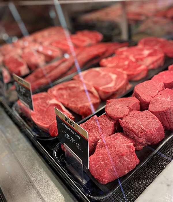 Steak in Heinen's Meat Case