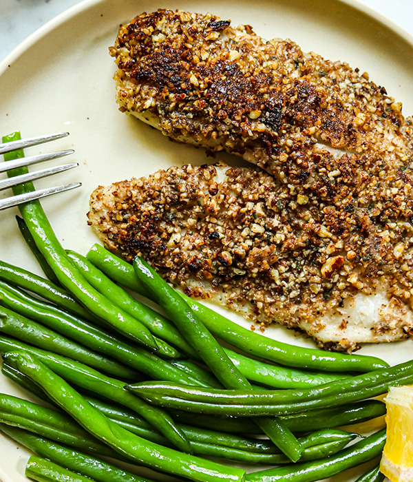 Sage and Pecan Crusted Tilapia