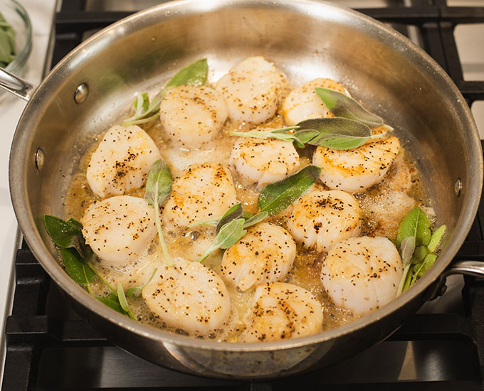 Brown Butter and Sage Scallop Pasta