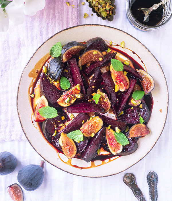 Roasted Beets with Whipped Feta and Balsamic Glaze