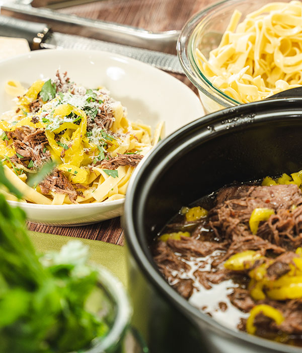 Slow Cooker Italian Beef and Noodles