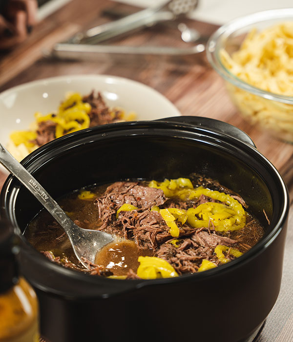 Slow Cooker Italian Beef and Noodles