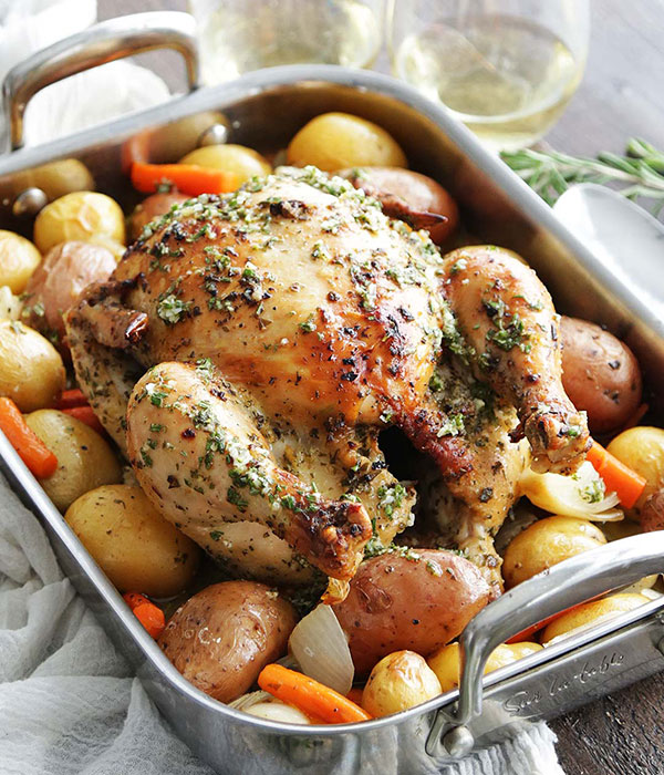 Garlic and Rosemary Whole Roasted Chicken