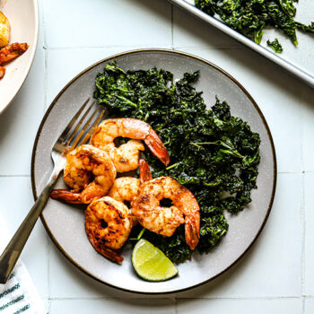 Spicy Shrimp with Roasted Garlic Kale