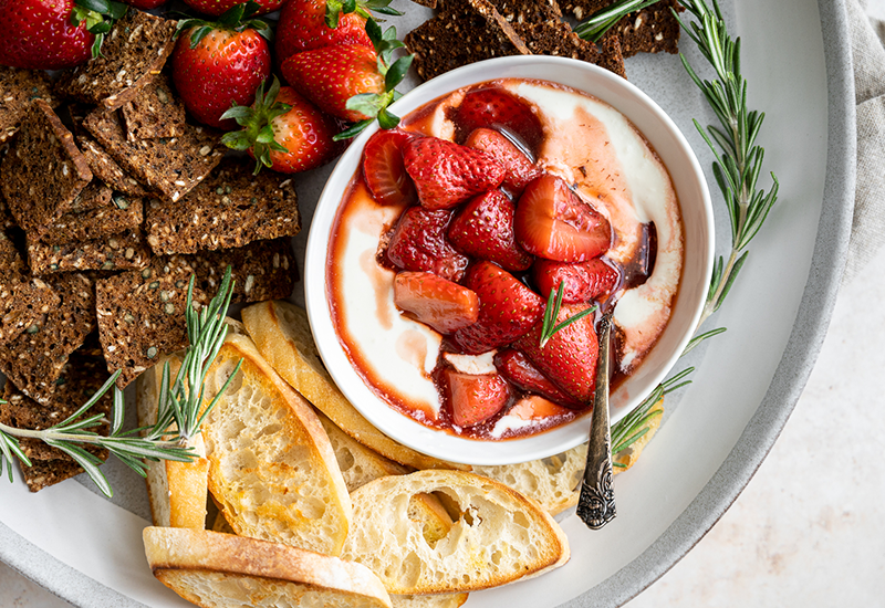Whipped Goat Cheese with Roasted Strawberries