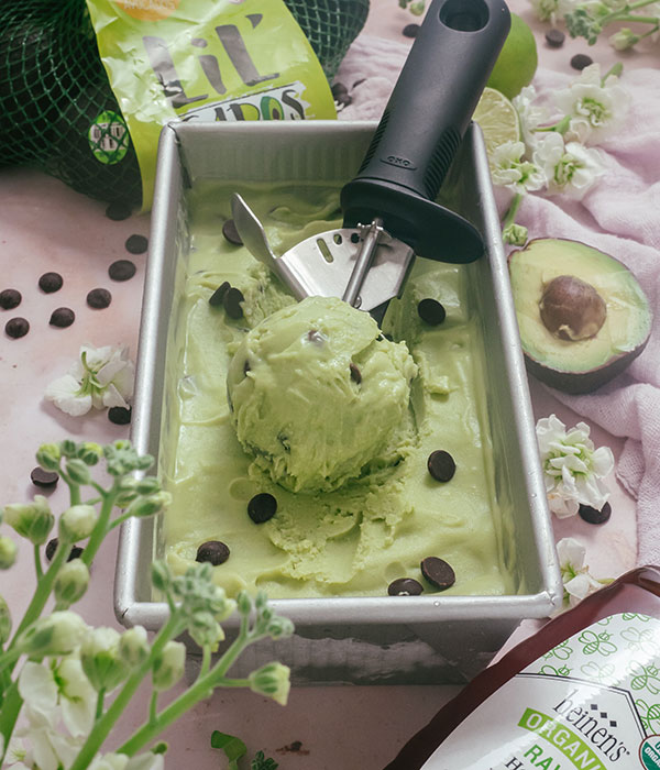 Avocado Ice Cream with Chocolate Chips