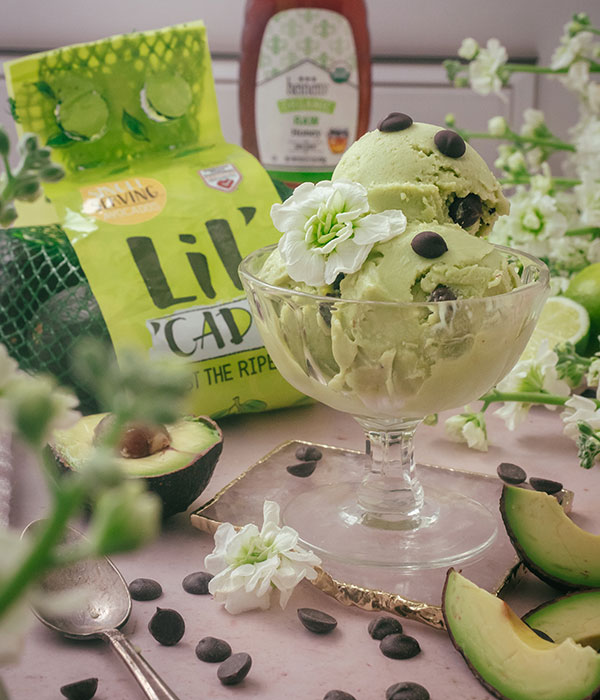 Avocado Ice Cream with Chocolate Chips