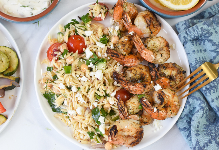 Grilled Greek Shrimp Skewers Heinen's Grocery Store