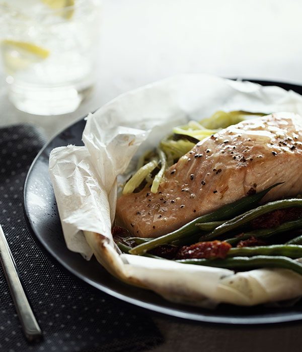 Salmon and Veggies in Parchment
