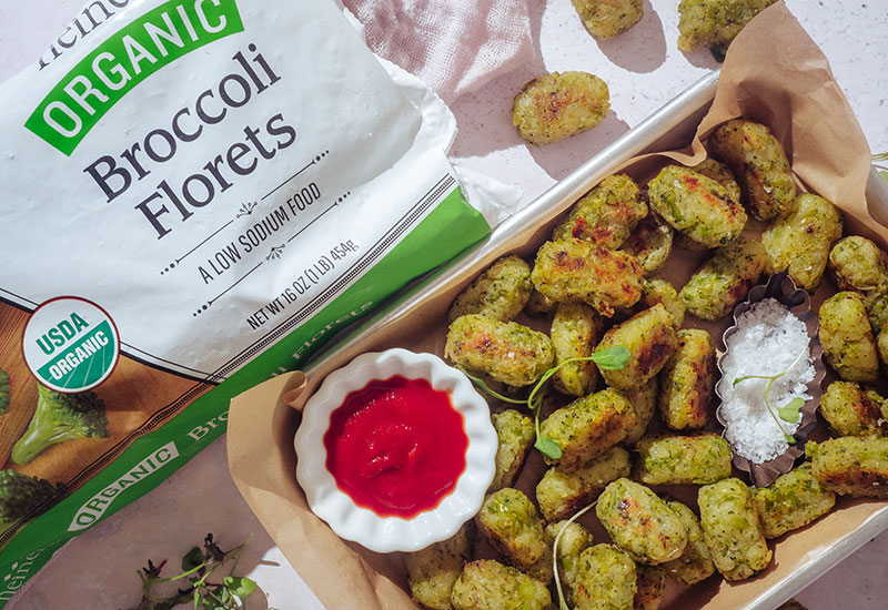Baked Broccoli Tater Tots in Ketchup