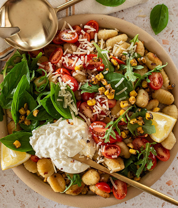 Summer Gnocchi with Grilled Corn and Burrata