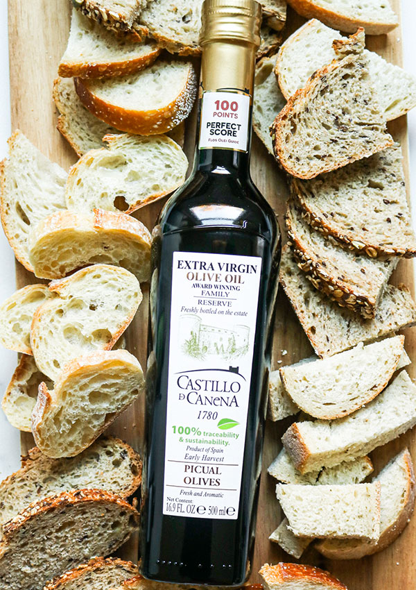 Castillo de Canena Olive Oil with Sliced Bread