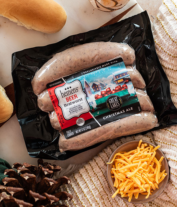 Heinen's and Great Lakes Brewing Company Christmas Ale Beer Brats