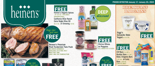Small image of the top of Heinen's January 17th Weekly Ad.