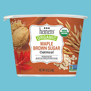 Heinen's Maple Brown Sugar Organic Oatmeal Cup Packaging