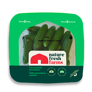 Nature Fresh Mini Cucumbers in Green Packaging