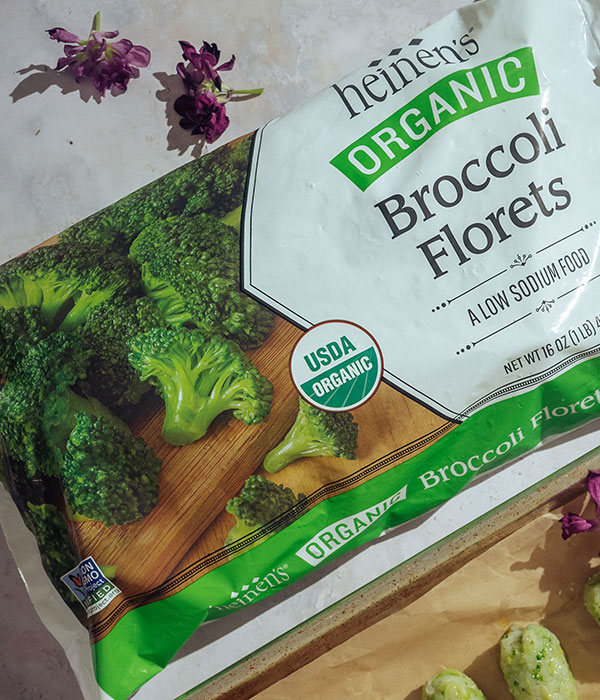 a Bag of Heinen's Frozen Broccoli Florets