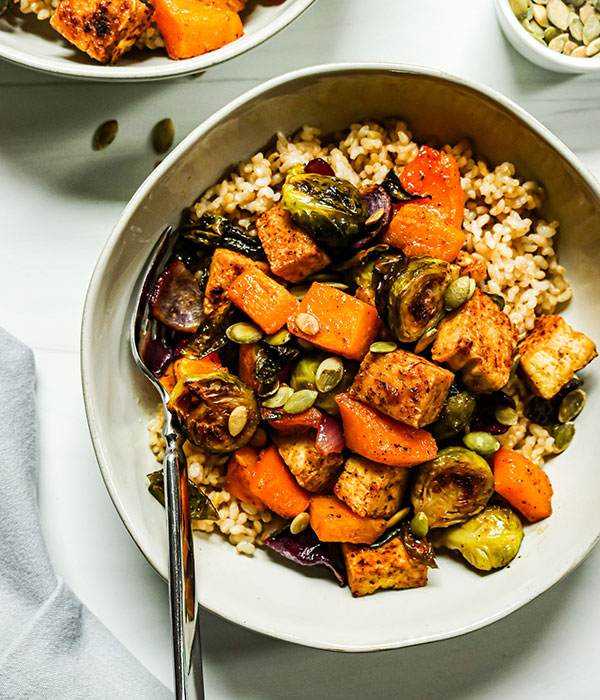 Heinen's Maple Balsamic Roasted Vegetable and Tofu Rice Bowl