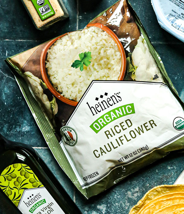 A Bag of Heinen's Organic Frozen Riced Cauliflower