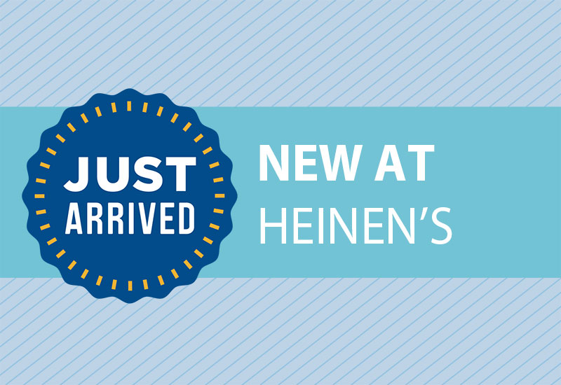 Heinen's Blue Just Arrived Logo