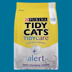 Tidy Cats Cat Litter Bag on a Blue Background