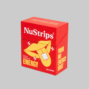 Nu Strips Packaging on a Grey Background